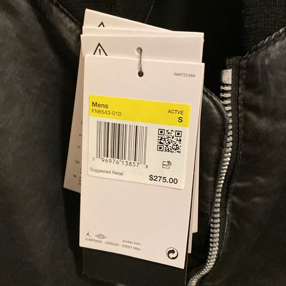 NWT Jordan Washed Renegade Bomber Jacket Black Small - Picture 2 of 5